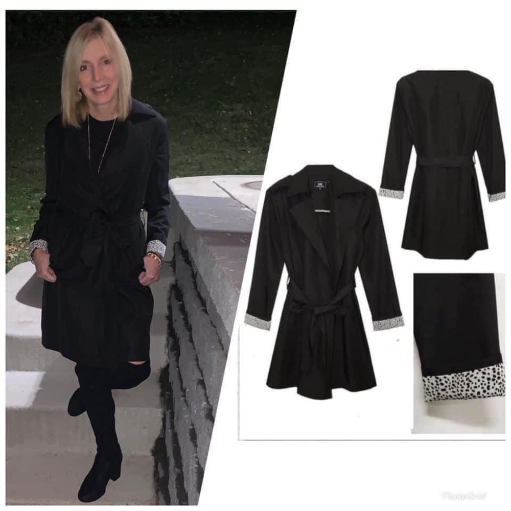 Black Animal Cuff Twill Long Jacket 💃🏼